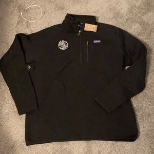 Brand new Patagonia jacket with White Claw seltzer logo on chest - black XL